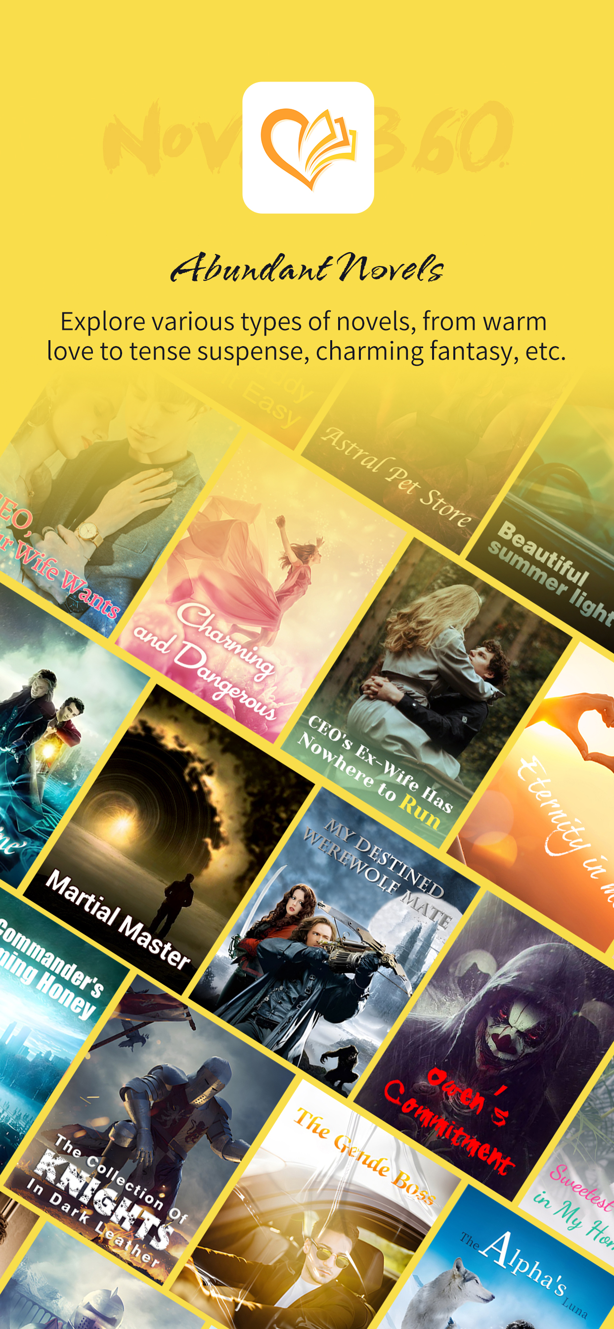 A selection of romance, fantasy, and suspense novels available in Leafveil